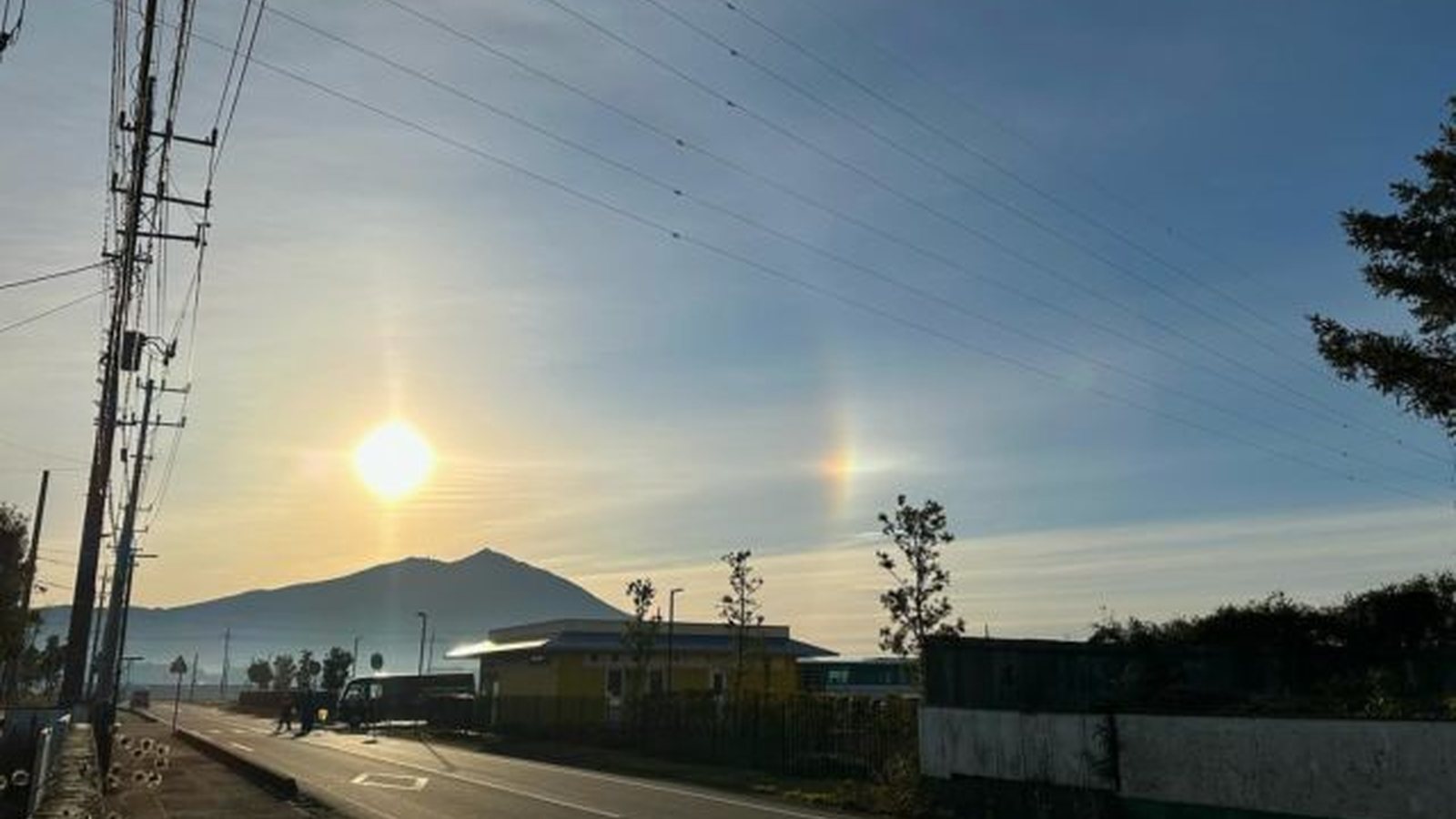 筑西市の風景と筑波山